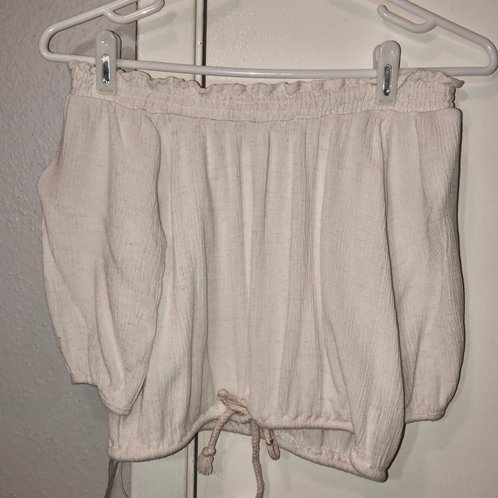 Off the shoulder white blouse